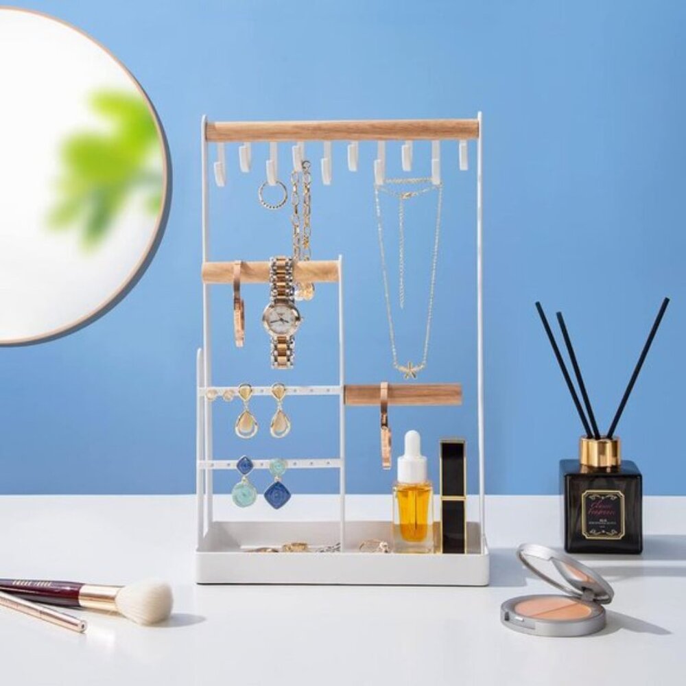 New 4-Tier Jewelry Organizer Stand, Aesthetic Necklace & Ring Holder Rack - Picture 5 of 12